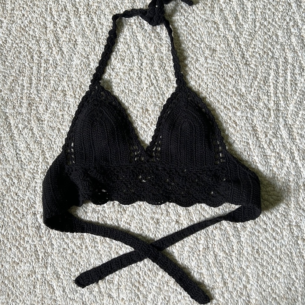 Black Crochet Top